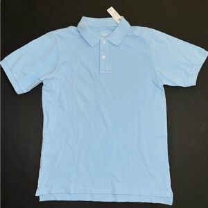 Wonder nation boys pique polo top shirt tee short sleeves light blue uniform XL